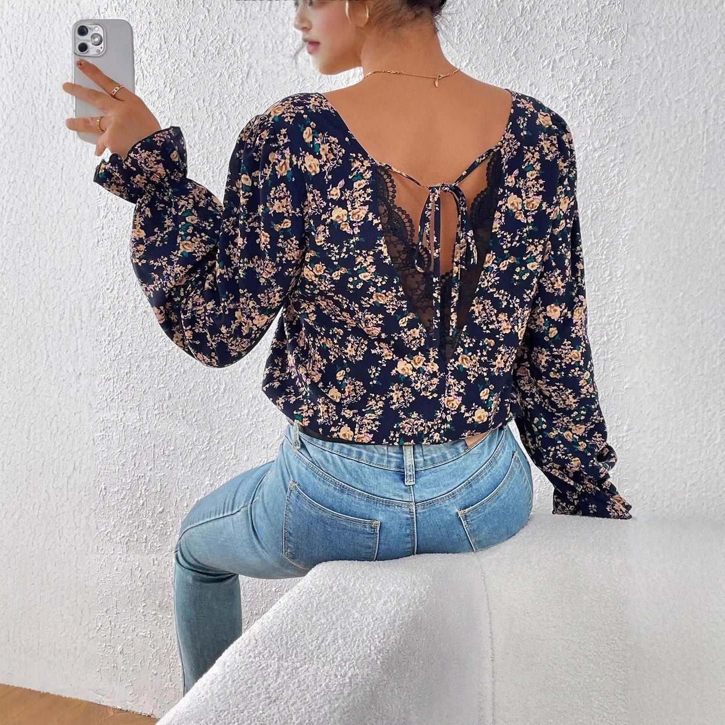 FLOREAL - blusa scollo a V