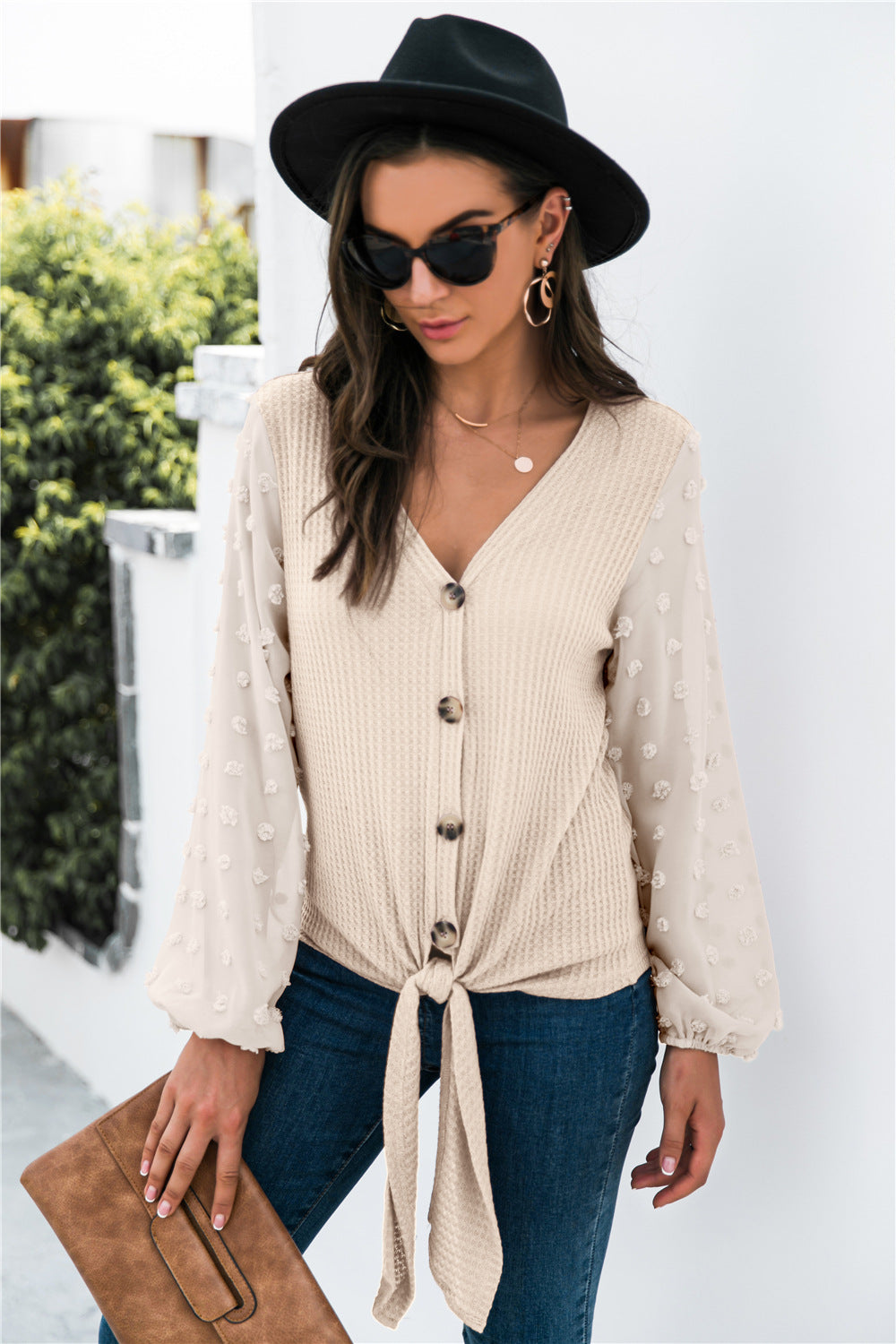 COMFORT - camicia scollo a V