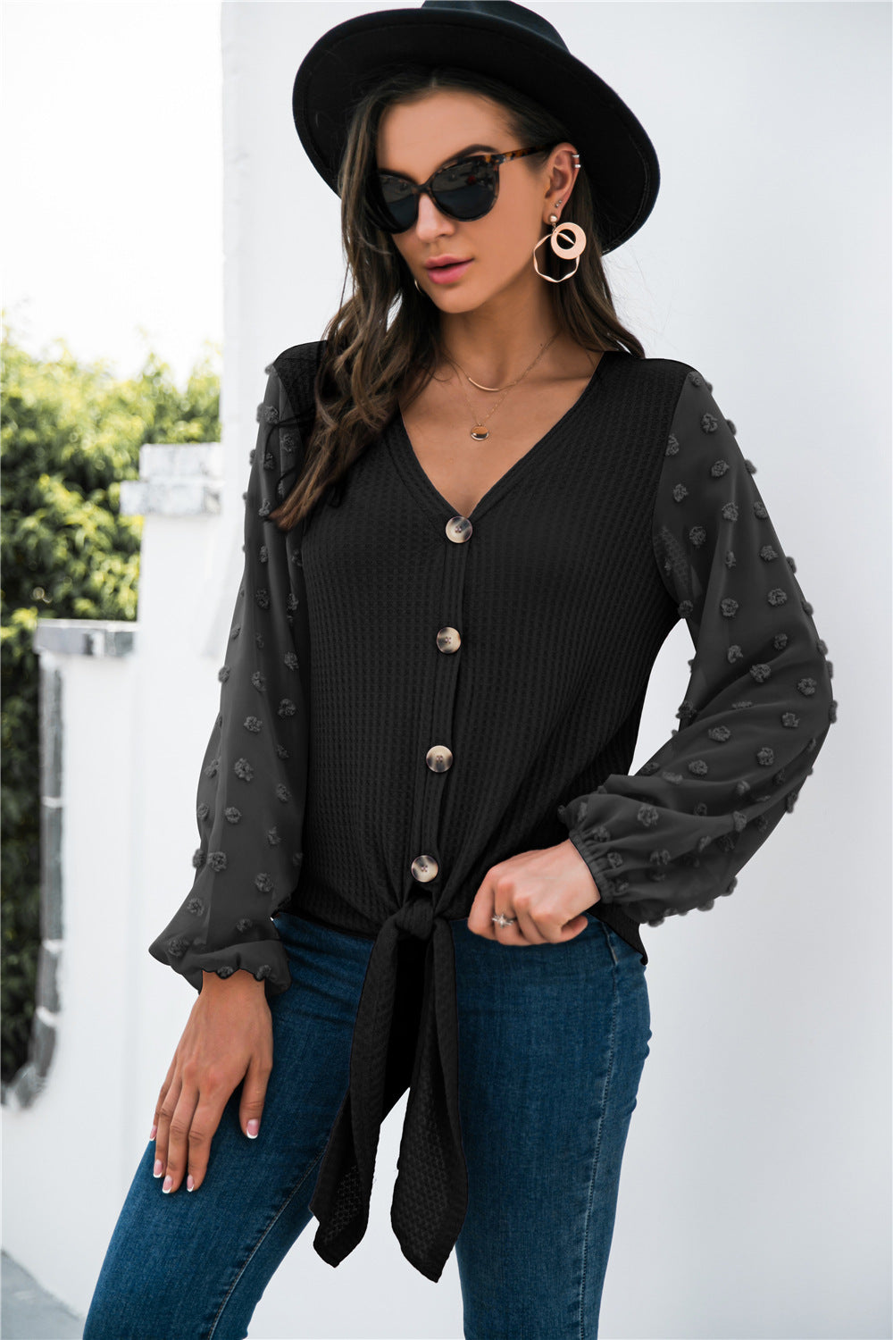COMFORT - camicia scollo a V