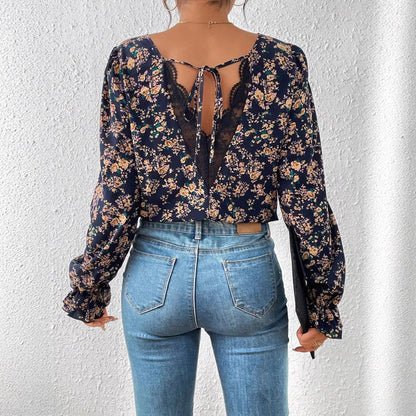 FLOREAL - blusa scollo a V